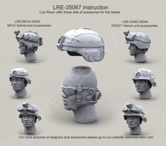 Live Resin 1/35 LRE-35067 Modern US Army Heads w/ESS Crossbow Goggles (Set 1)