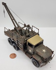 Rough 1:40 Scale Built Painted Plastic Model US M35 Wrecker Recovery Vehicle