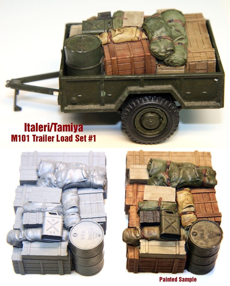 1/35 Italeri/Tamiya M101 Trailer Load #1 – Value Gear – Resin Cargo/Stowage