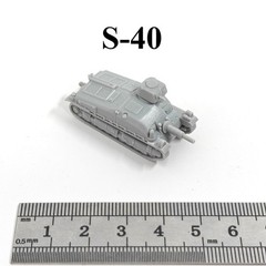 French S-40 Anti-tank Gun, 3D Printed ,1/144 Scale Mini Tank Model,Resin
