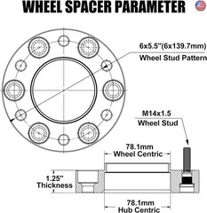 FLYCLE 6 Lug 6×5.5 Hubcentric Wheel Spacers for 1999-2026 Chevy Silverado 1500,