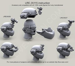 Live Resin 1/35 LRE-35115 US Army Modern Heads in ACH/MICH Helmet (1)