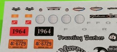 1964 Ford Galaxie 500 XL 1/25 AMT Decal Sheet Emblems Scripts Dash Cluster Radio