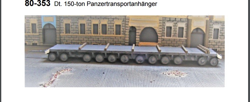 MGM 080-353 1/72 Resin WWII German 150 Ton Tank Transport Trailer