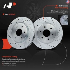 A-Premium 11.65 inch (295.8mm) Front Drilled and Slotted Disc Brake Rotors