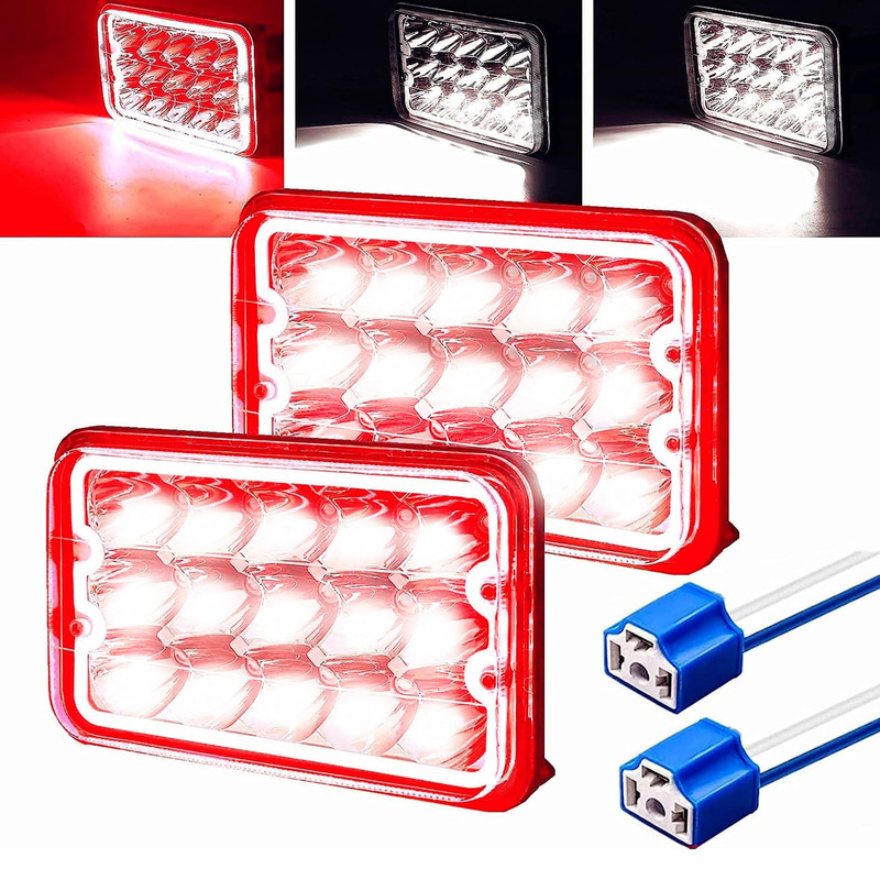Ourbest 4X6 Inch Led Lights H4656 H4666 High/Low/Halo Ring Sealed Beam Lamp 6X4
