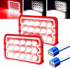 Ourbest 4X6 Inch Led Lights H4656 H4666 High/Low/Halo Ring Sealed Beam Lamp 6X4