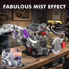 V8 Engine Model Kit That Works, Build Your Own Visible Car Motor 8-Cylinder | 13