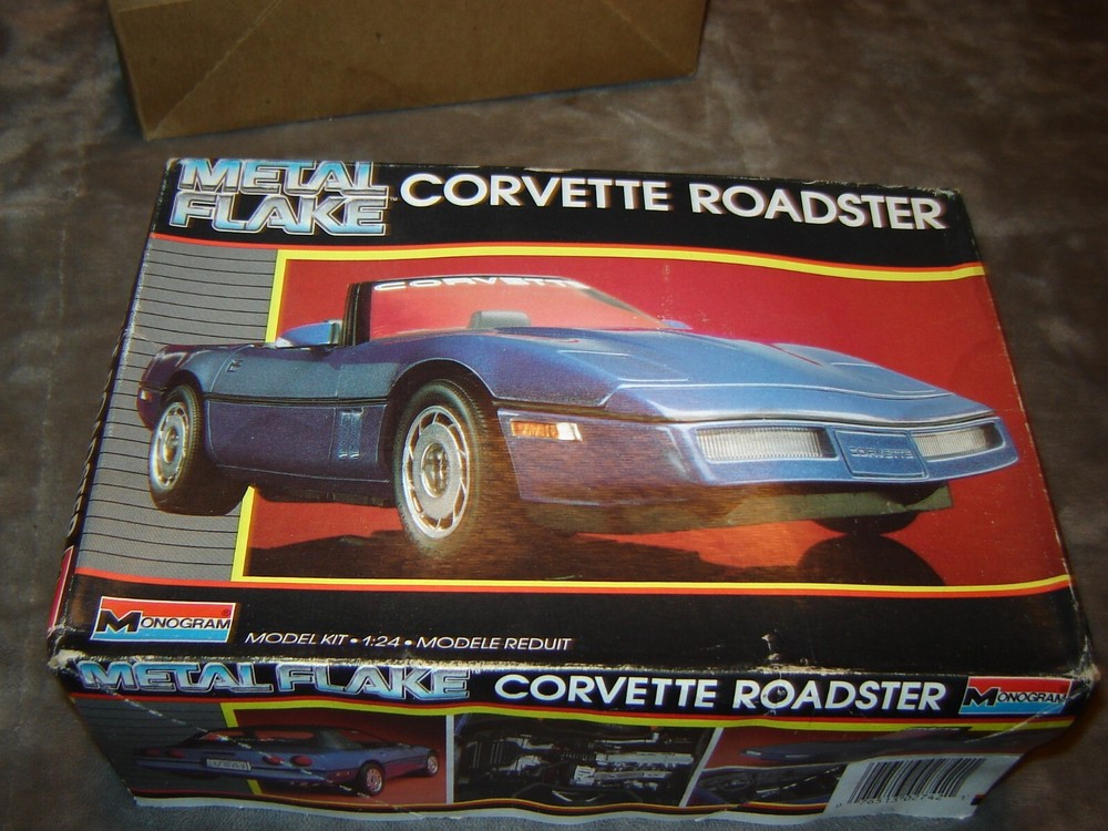 Monogram 2742 Model Corvette Roadster box opened 1987 kit factory sealed 1/24