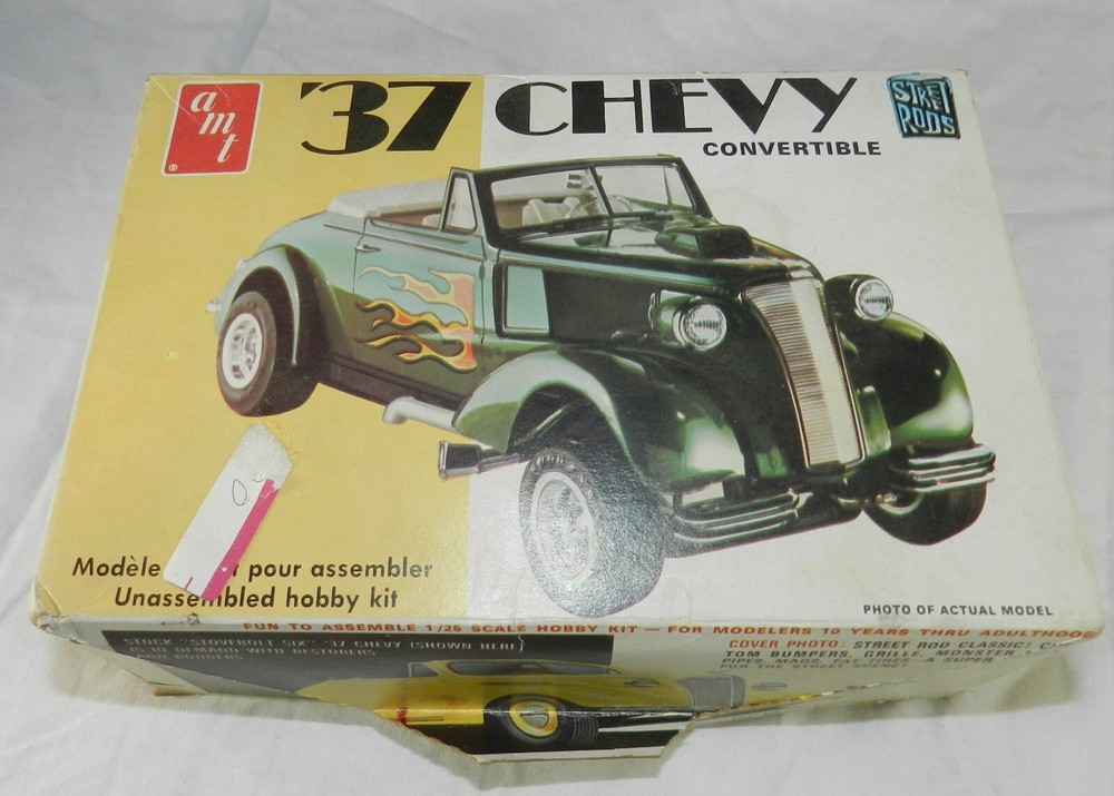 Vintage AMT Model Car Kit – ’37 Chevy Convertible – Partially built
