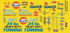 Don’s 24hr Heavy Duty Towing Wrecker Yellow Body 1/24th Scale Slot Car Decals