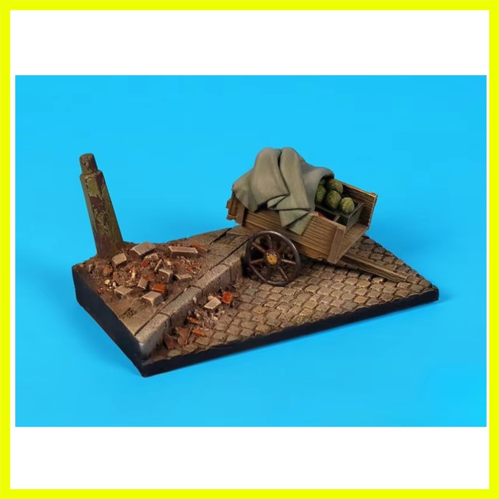 1/35 Scale DieCast Resin Model Assembled Kit Street with Cart Base (100x60mm)…