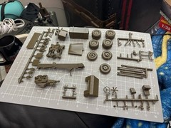 Revell 1/32 Scale Military Wrecker Model Kit #8305 Partial Assembly!
