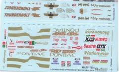 Slixx 7235 Castrol GTX/Rod Shop/64 Thunderbolt Butch Leal 1/24 1/25 Drag decal