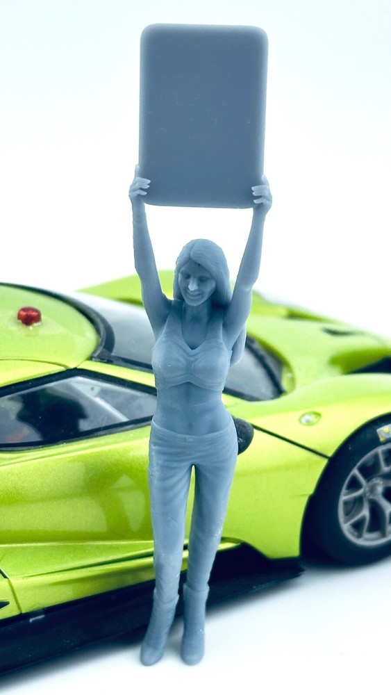 Pit Girl Holding Sign 3d Printed