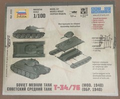 ZVEZDA 1/100 WWII RUSSIAN T-34/76 MOD. 1940