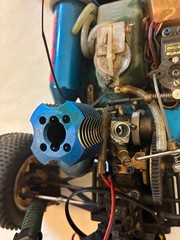Collectible model racer O.S. car with O.S. Max model engine – unknown condition