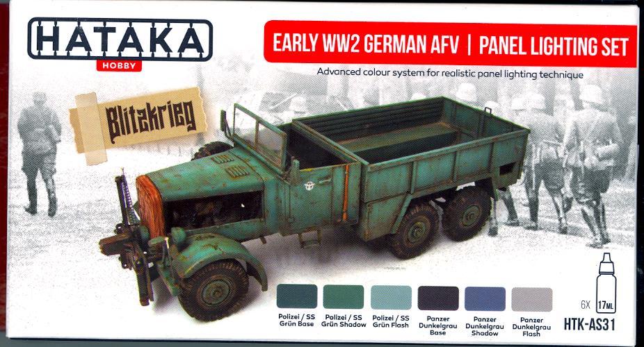 Hataka Hobby Paints EARLY WWII GERMAN AFV & PANEL LIGHTING Acrylic Paint Set