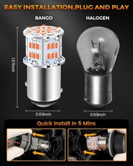BANGO 1157 LED Bulb Red Brake Tail Light, 2057 2357 7528 BAY15D Super Bright for