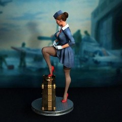 1/24 Scale Resin Figure Model Kit Stewardess Pinup Unassembled, Unpainted Model