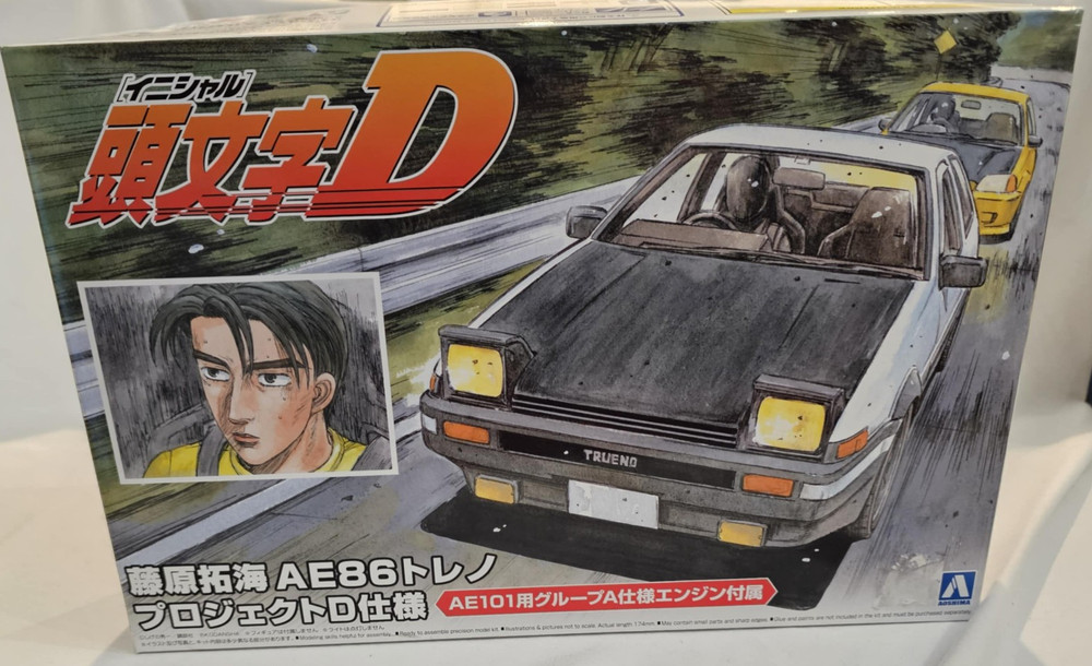 Aoshima 1/24 Initial D Toyota Fujiwara Takumi AE86 Trueno Project-D Model Kit