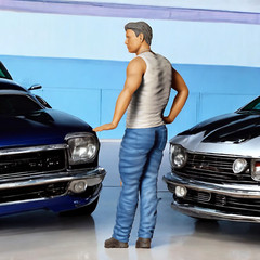 People Sitting and Leaning on Model Cars Resin 3d print Set of 3 Figures
