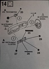 64 DODGE 330 COLOR ME GONE – DASH AND STEERING WHEEL – MODEL CAR KIT PARTS LOT