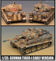 Academy 1/35 GERMAN TIGER-I EARLY VERSION Tank Plastic model kit WWII #13239