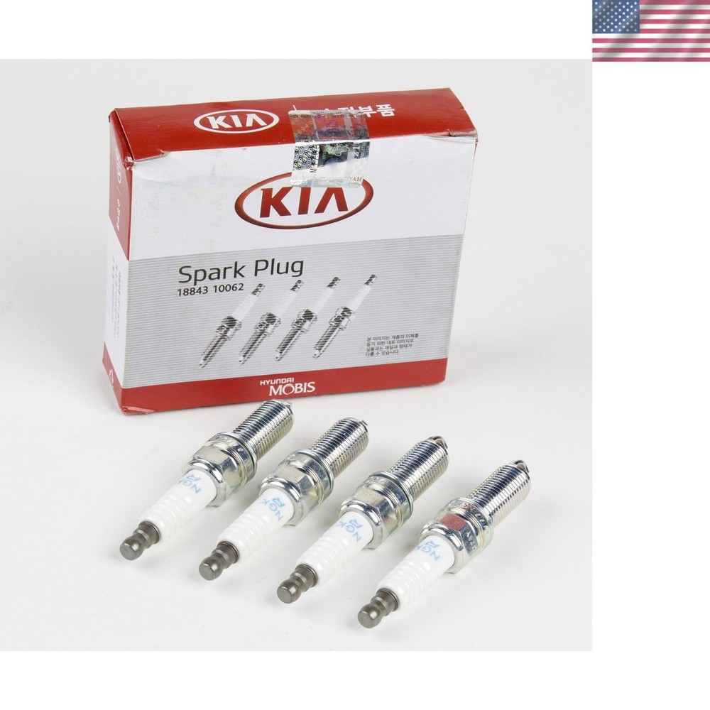 Genuine OEM Kia (Hyundai) NGK Spark Plugs (Pack of 4) 18843-10062