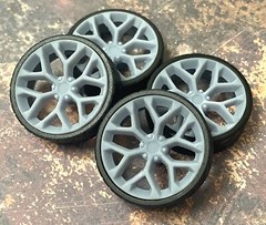 1/24 Resin: 26 Scale-Inch “Chevy Silverado Snowflake” Model Car Wheels/Tires