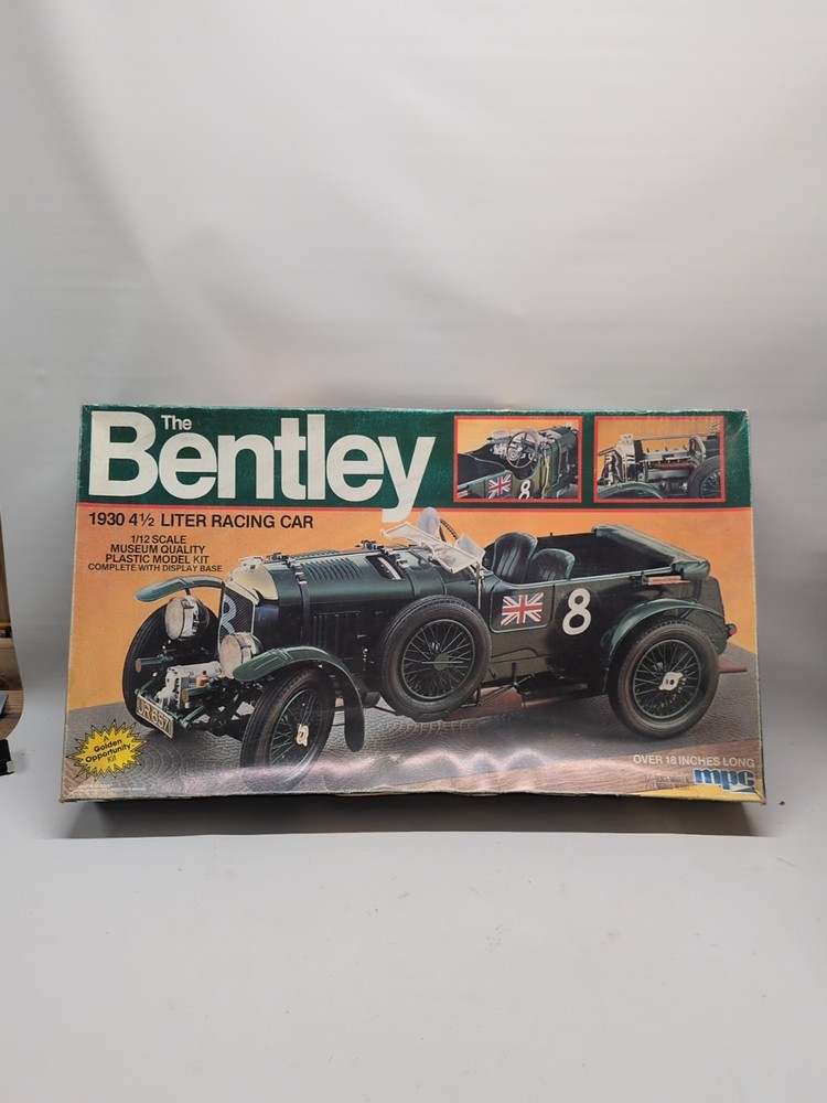 MPC The Bentley 1930 4 1/2 Liter Racing Car 1/12 Scale Model Car 1982 Open Box