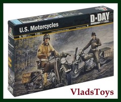 Italeri Plastic Model kit 1/35 Scale U.S. MOTORCYCLES HARLEY DAVIDSON D-DAY #322