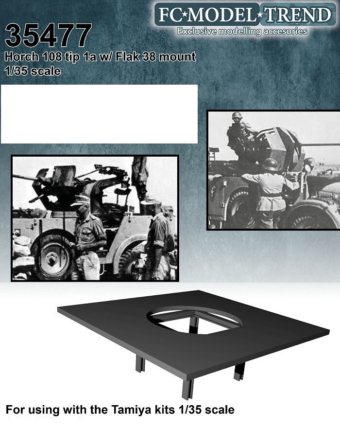 FC Model Trend 1/35 Horch 108 Type a & Flak 38 Mount Pedestal for Tamiya kits
