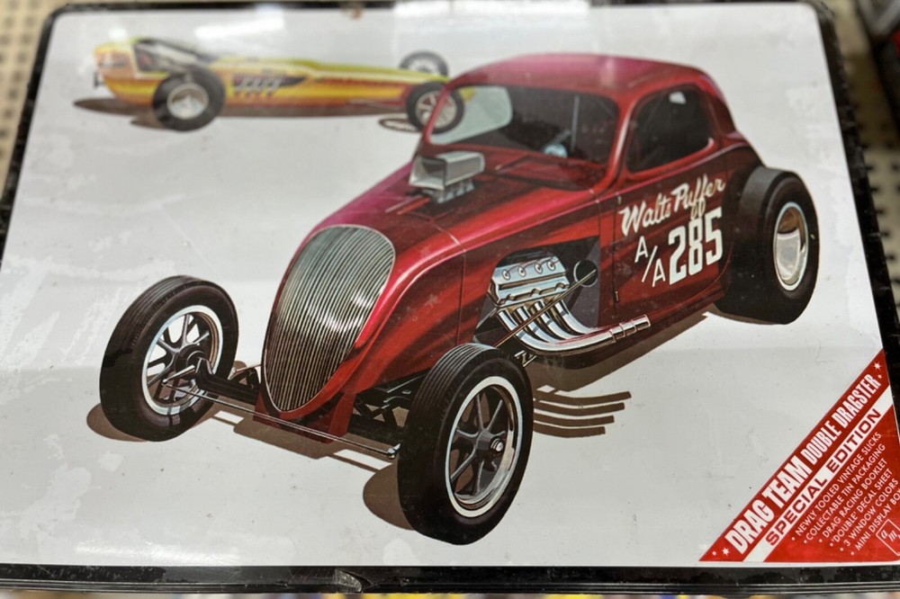 AMT 627 FIAT Double DRAGSTER Drag Team in tin can 1/25 McM kit fs