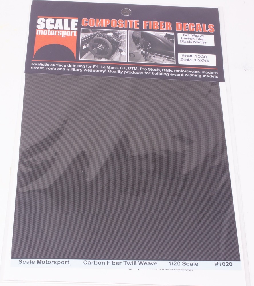 Scale Motorsports Composite Fiber decals Carbon Fiber Twin Weave 1/20 scale
