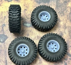 1/24 Scale: 15-Inch “Baja” Wheels W/ Huge 35-inch Mud Tires. Resin