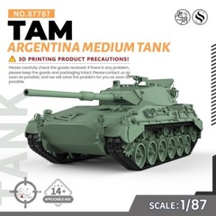 SSMODEL 1/87 HO Scale Railway Military Model Kit Argentina TAM Medium Tank