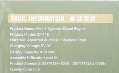 TECHING DM115 Mini Diesel Four-cylinder Mechanical Metal Engine KIT Model NIB