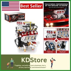 V8 Engine Model Kit DIY STEM Build Your Own Car Engine 2347pcs for Kids Adults