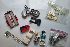 Vintage Car Bike Model Kit Parts LOT