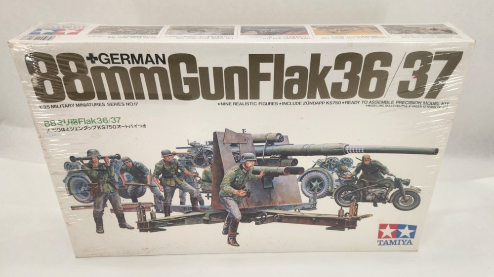 Tamiya German 88mm Gun Flak 36/37 1:35 Model Kit NEW Sealed. #35017