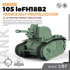 SSMODEL 1/87 HO Scale Military Model Kit France 105 leFH18B2 Self-Propelled Gun