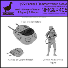 NUMODEL NMGER405 | 1/72 Resin WWII Panzer I Ausf A Flammenwerfer Light Tank Kit