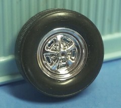Set of 4 New Revell Chevy Rally Chrome 5 spoke Magnum Style Rims 1/25 Scale