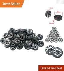 100pcs Plastic Wheels for 2mm Dia Shaft – Perfect for Kids’ Model Cars