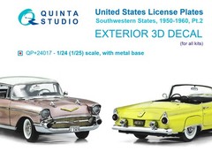 Quinta Studio 1/24 1/25 Metal License Plates TX NM OK AZ NM 1950’s USA Photoetch