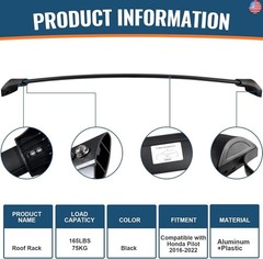 Wonderdriver Roof Rack Cross Bars Compatible with Honda Pilot 2016-2022 with