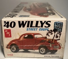 AMT ’40 Willys Street Coupe Gasser 1/25 Scale, Street Rods, Sealed (B266)