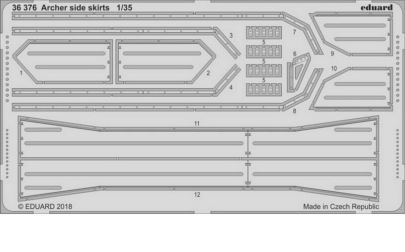 Eduard 1/35 Archer Side Skirts Photo-etched Set for Tamiya kits
