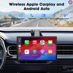 Carplay Screen for Car, 9” Wireless CarPlay & Android Auto- Upgrade